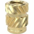 Bsc Preferred Heat-Set Inserts for Plastic Brass 8-32 Thread Size 0.321 Installed Length, 50PK 94459A330